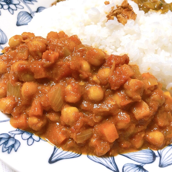 市販のルーなし☆ひよこ豆のスパイシーインドカレー